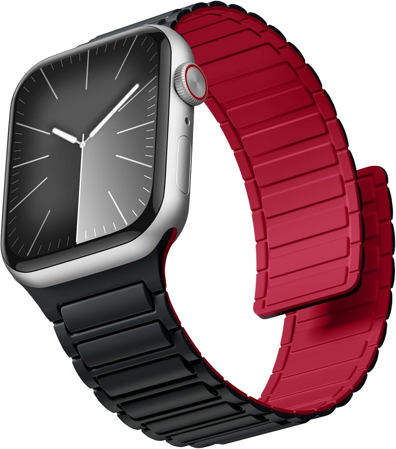 Magnetic Band Compatible with Apple Watch 45Mm for Men 46Mm 44Mm 42Mm 41Mm 40Mm 38Mm 49Mm Bands, Sport Silicone Strap Strong Magnet Link Wristband for Iwatch Series 10 9 8 7 6 5 4 3 SE Ultra 2