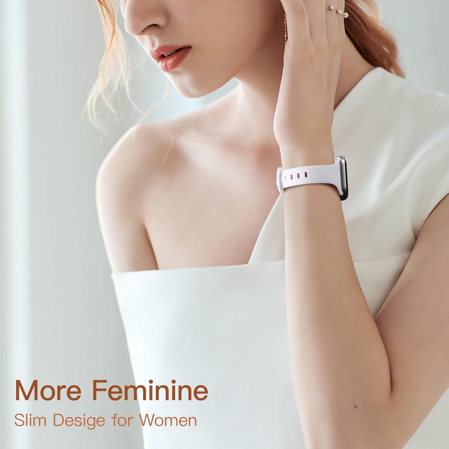 6 Pack Slim Bands Compatible with Apple Watch Band 40Mm 38Mm 44Mm 42Mm 41Mm 45Mm 46Mm 49Mm for Women Men, Soft Silicone Sport Strap Wristbands for Iwatch Series 10 9 8 7 6 5 4 3 Ultra 2 1 SE