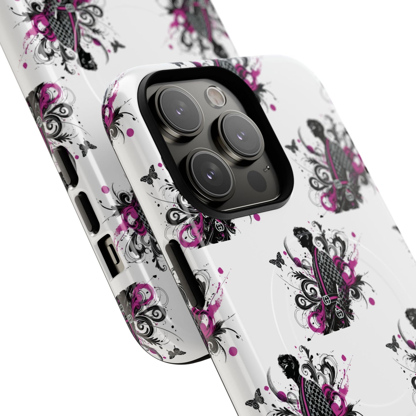 Stylish Tough Magnetic Phone Case with Vibrant Floral Design