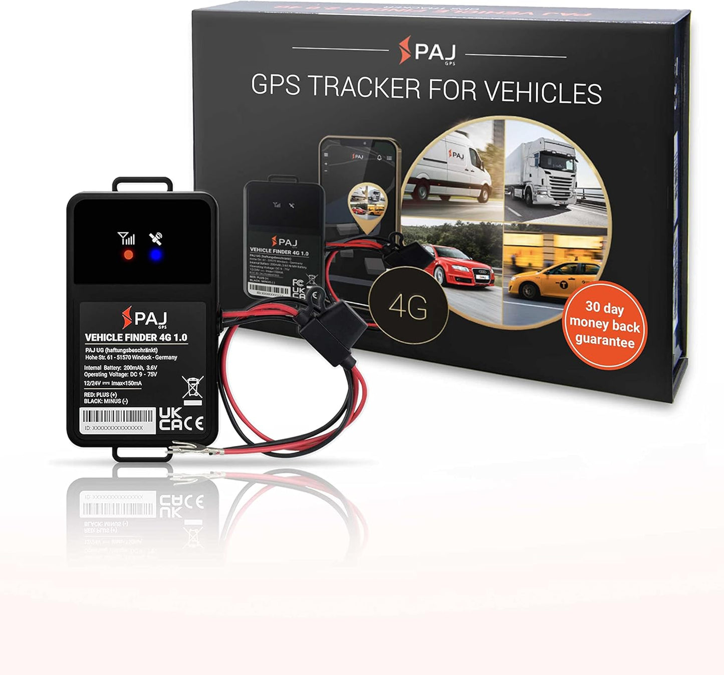 Vehicle Finder 4G, 1.0 - Cellular Connected, Real Time Tracking GPS Tracker for Cars, Motorcycles, Trucks & More - Versatile & Secure Fleet Management
