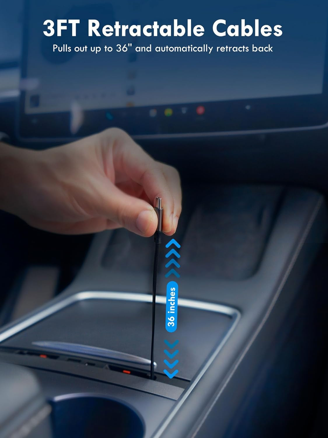 USB Hub Docking Station for Tesla Model Y & Model 3 Central Control Organizer (For Model Y(2021-24) & Model 3(2021-23))