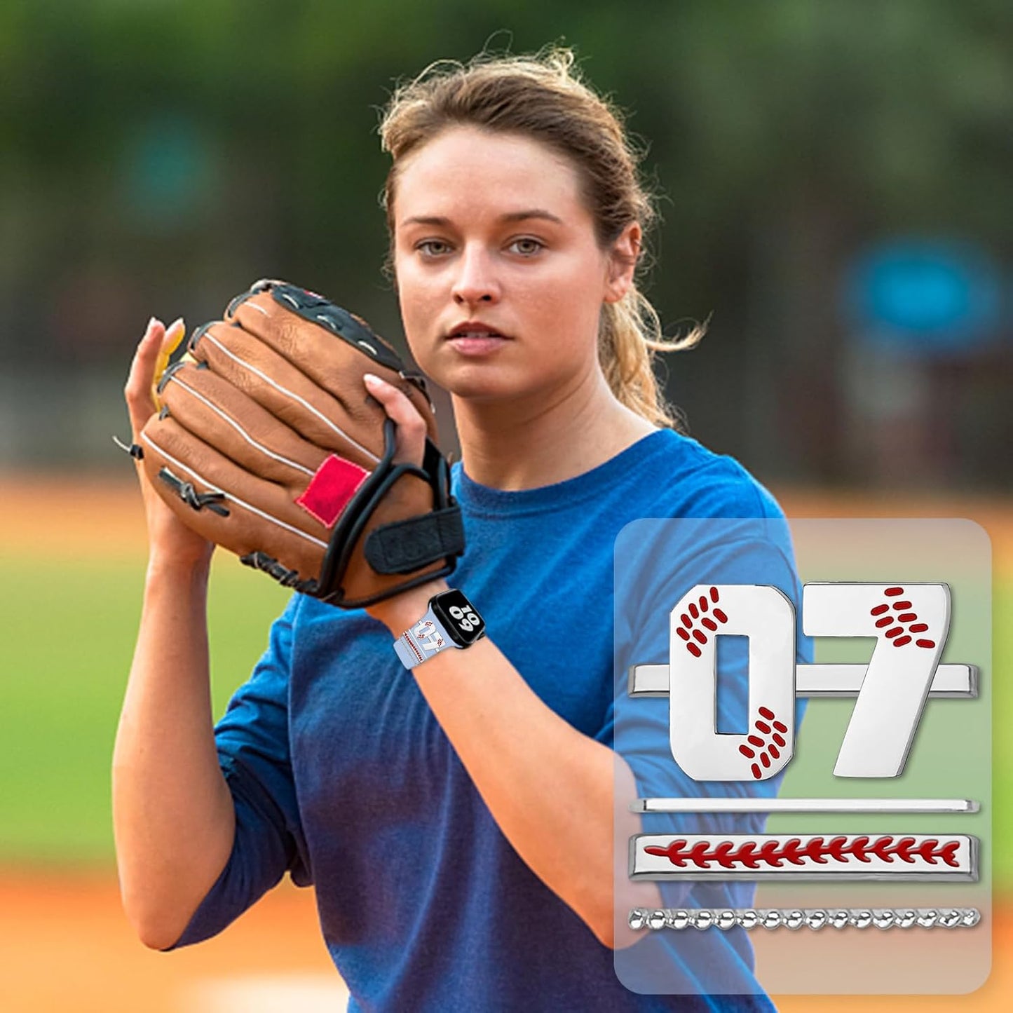 Baseball Number Watch Charms for Boy 00-30 Athletes Jersey Number Decorative Rings Loops Compatible with Apple Watch Accessories 45Mm 44Mm 42Mm 41Mm 40Mm 38Mm Iwatch Series 8 7 6 5 4 3 2 1(No Watch Band)