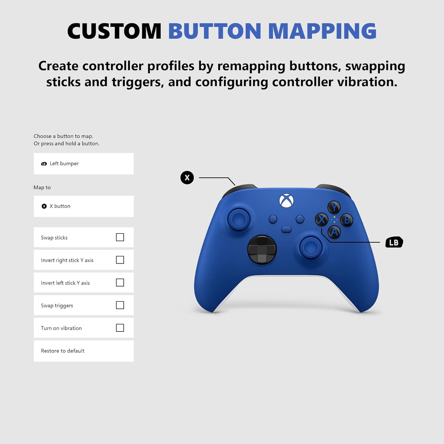 Wireless Controller Shock Blue - Wireless - Bluetooth - USB Series X, Series S, One, PC, Android, Ios, Tablet - Shock Blue