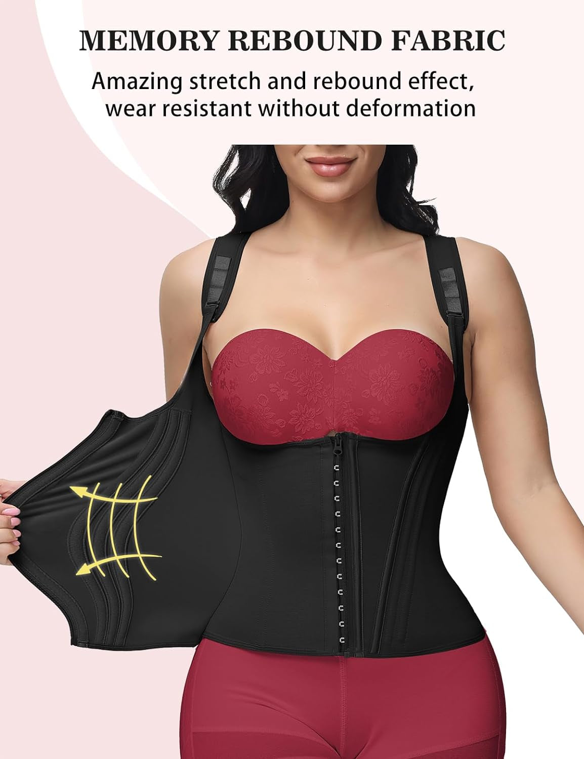 Waist Trainer for Women, Tummy Control Sports Girdle, Workout Body Shaper with Adjustable Shoulder Strap