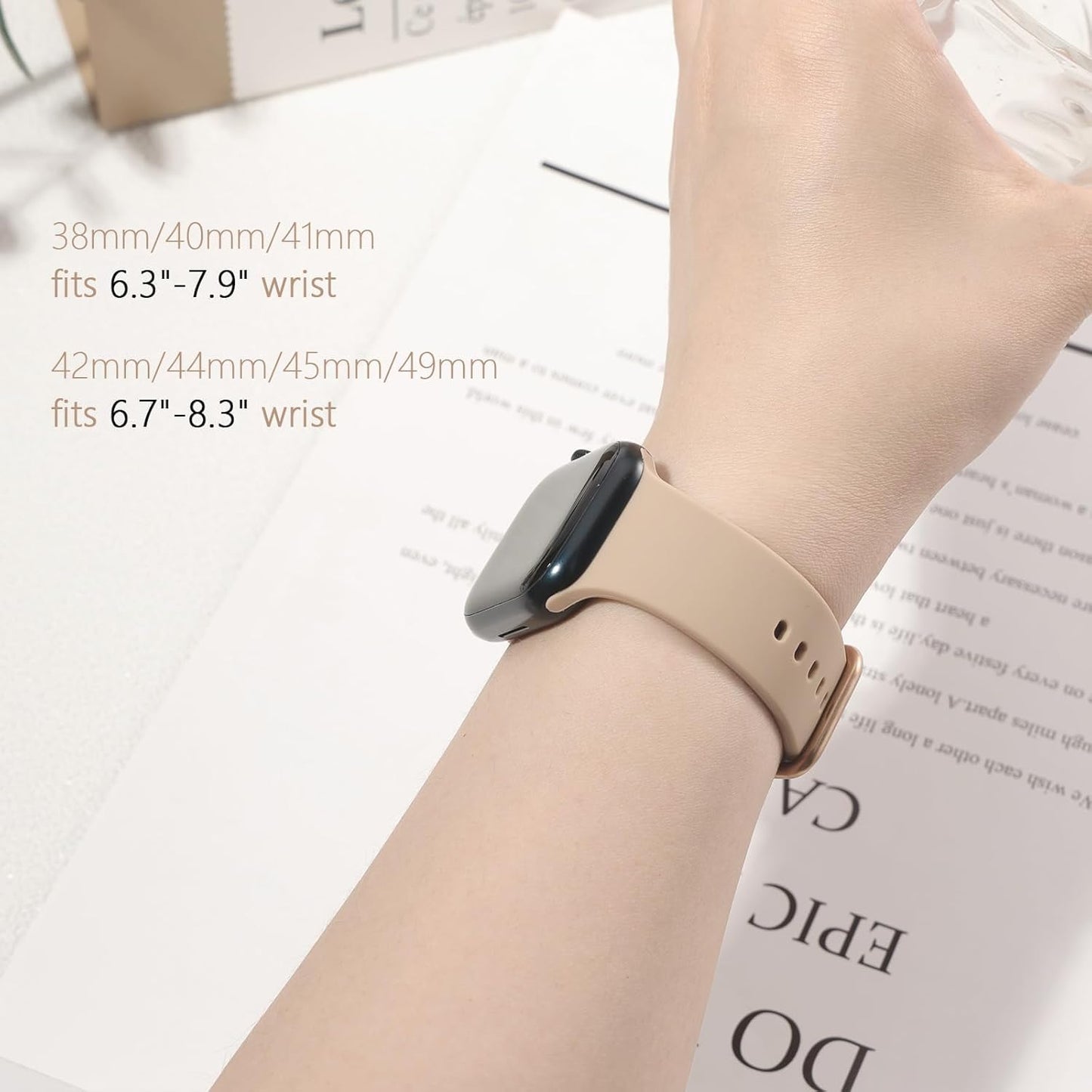 Silicone Band for Men and Women,Compatible with Apple Watch Band 38Mm 40Mm 41Mm 42Mm 44Mm 45Mm 49Mm,Sports Waterproof for Iwatch Bands Series 9 8 7 6 5 4 3 2 1 SE Ultra.
