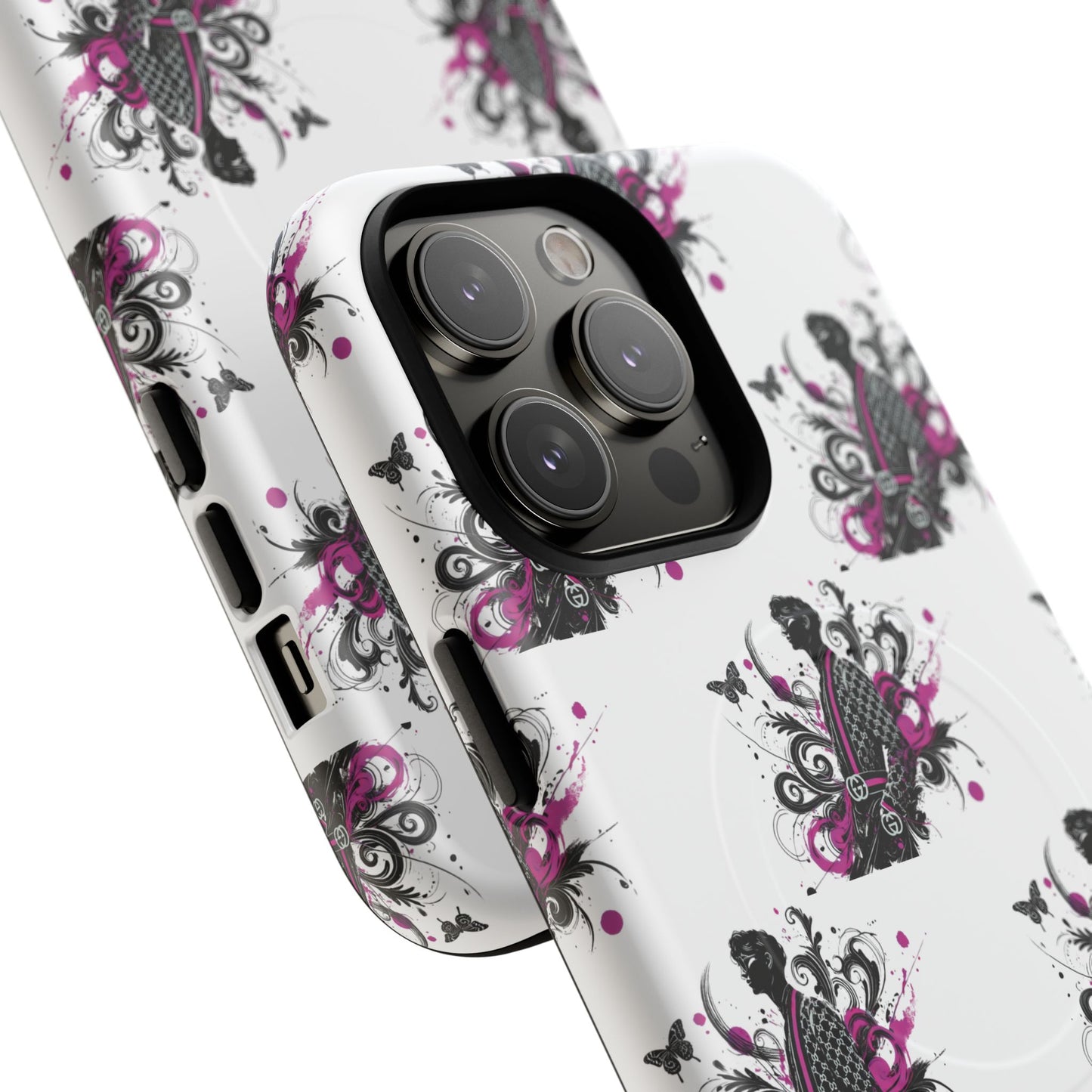 Stylish Tough Magnetic Phone Case with Vibrant Floral Design