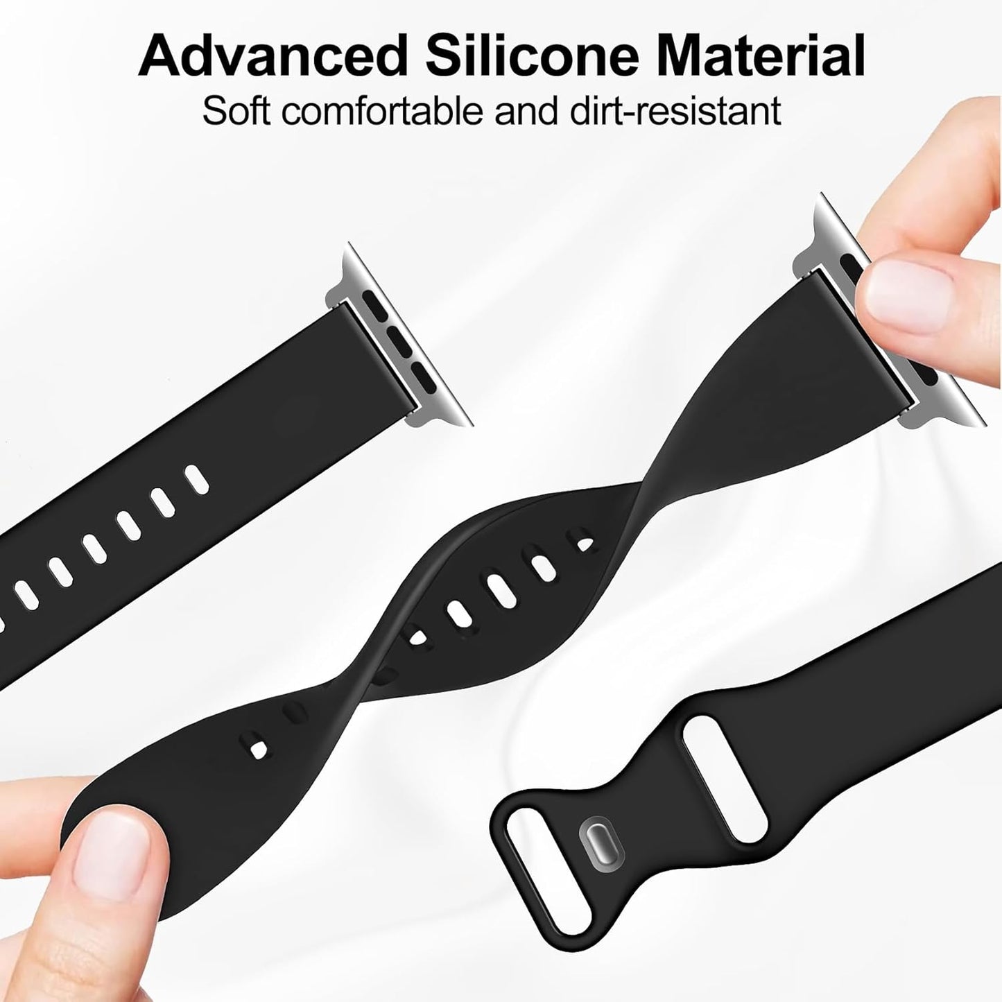 Sport Silicone Band Compatible with Apple Watch Bands for Women Men 38Mm 40Mm 41Mm 42Mm 44Mm 45Mm 49Mm, Soft Wristband Waterproof Replacement Strap for Iwatch Bands Series 9 Ultra 8 7 6 5 4 3 2 1 SE