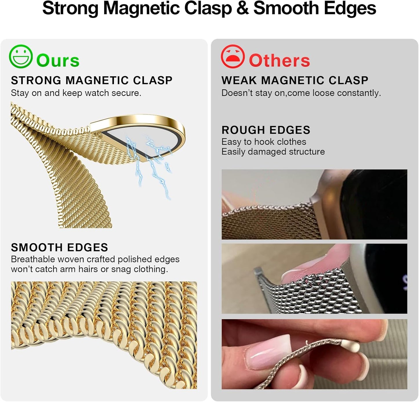 Mesh Metal Loop Compatible with Apple Watch Band 40Mm 41Mm 38Mm 44Mm 45Mm 49Mm Series Ultra SE 9 8 7 6 5 4 3 2 1 Women Men, Stainless Steel Strap with Magnetic Clasp for Iwatch Bands