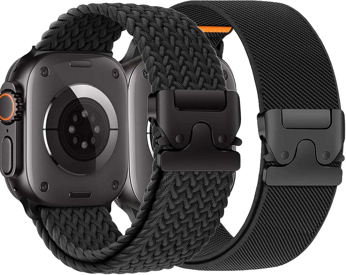 Braided Solo Loop for Apple Watch Ultra/2 Bands 49Mm 46Mm 45Mm 44Mm 42Mm Men/Women,Parachute Buckle Stretchy Elastic Nylon Sport Strap Wristband for Iwatch Bands Series 10 9 8 7 6 5 4 3 SE/2
