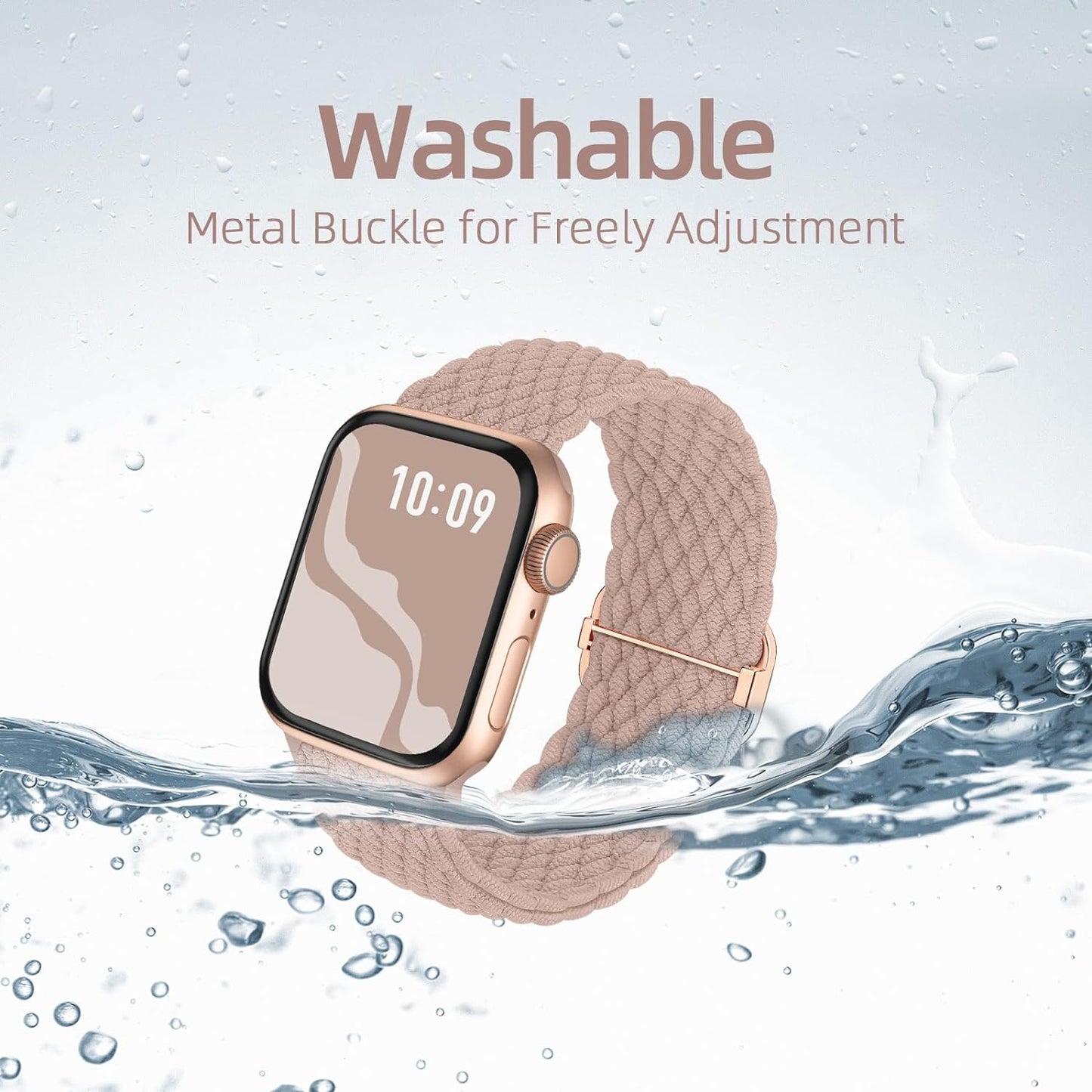 Braided Stretchy Solo Loop Compatible for Apple Watch Band 38Mm 40Mm 41Mm 42Mm 44Mm 45Mm 46Mm 49Mm for Women Men, Nylon Elastic Straps Wristbands for Iwatch Series 10 9 8 7 6 SE 5 4 3 2 Ultra Ultra 2