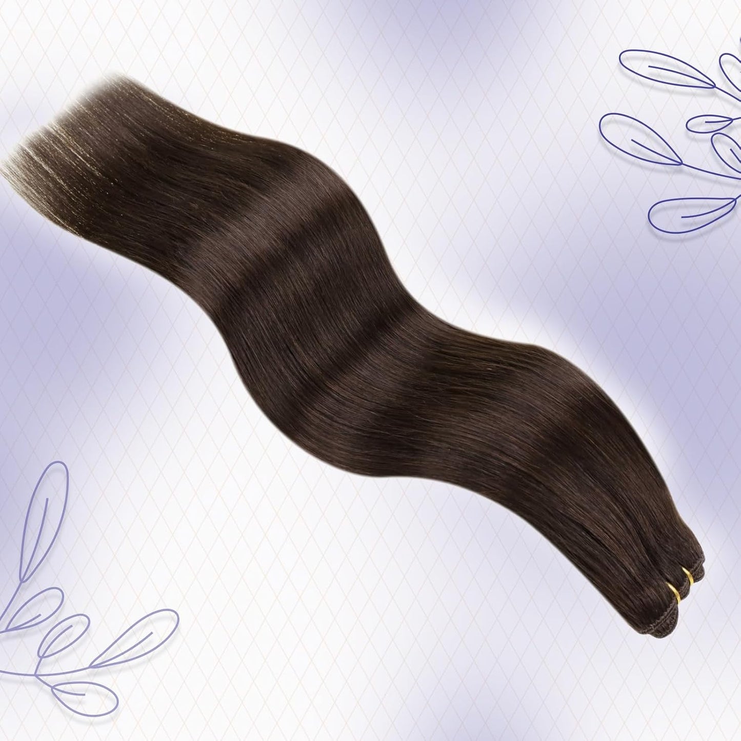 Dark Brown Hair Extensions Real Human Hair Weft Sew in Hair Extensions 24 Inch 120G Brown Human Hair Extensions Weft Sew in Hair Extensions Real Human Hair Black Women #2