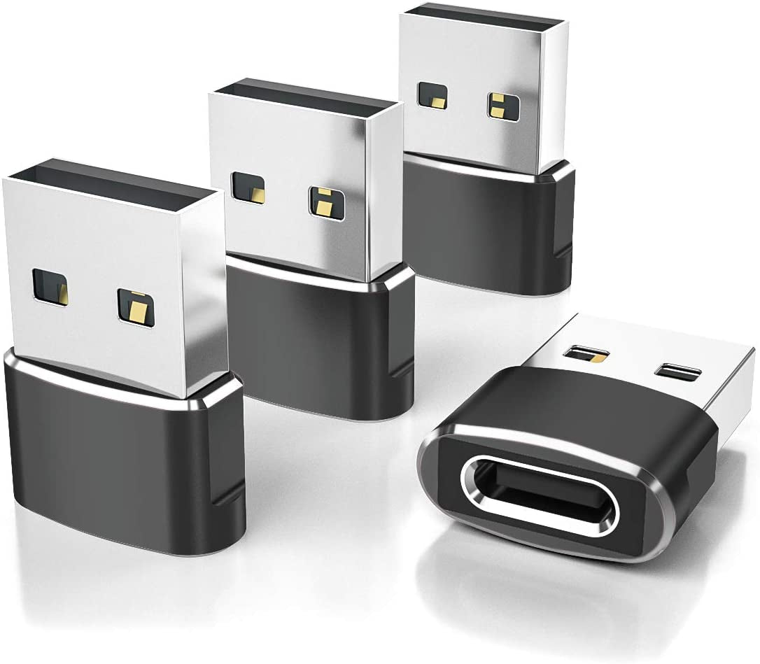USB to USB C Adapter 4 Pack,Usbc Female to a Male Car Charger,Type C Converter for Iphone 16 16E Pro Max,15 14 13 12 Plus,Apple Watch Iwatch 10 9 8,Airpods,Ipad Air Mini 6 7,Samsung Galaxy S25