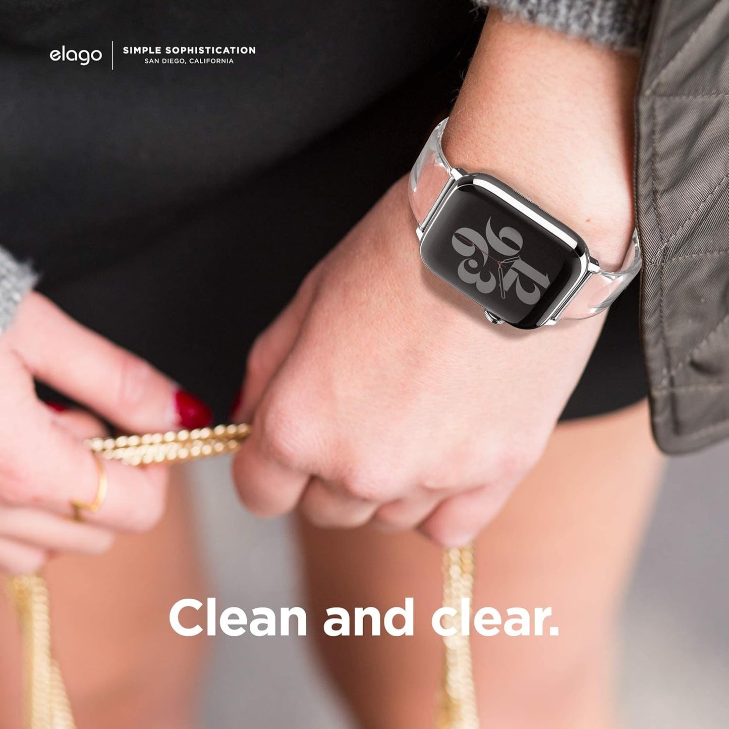 Clear Band Compatible with Apple Watch Band Ultra2/Ultra/Se/10/9/8/7/6/5/4/3/2/1 Compatible with Iwatch 38Mm 40Mm 42Mm 44Mm 45Mm 46Mm 49Mm – Transparent Protective Band, Watch Strap Connector Included