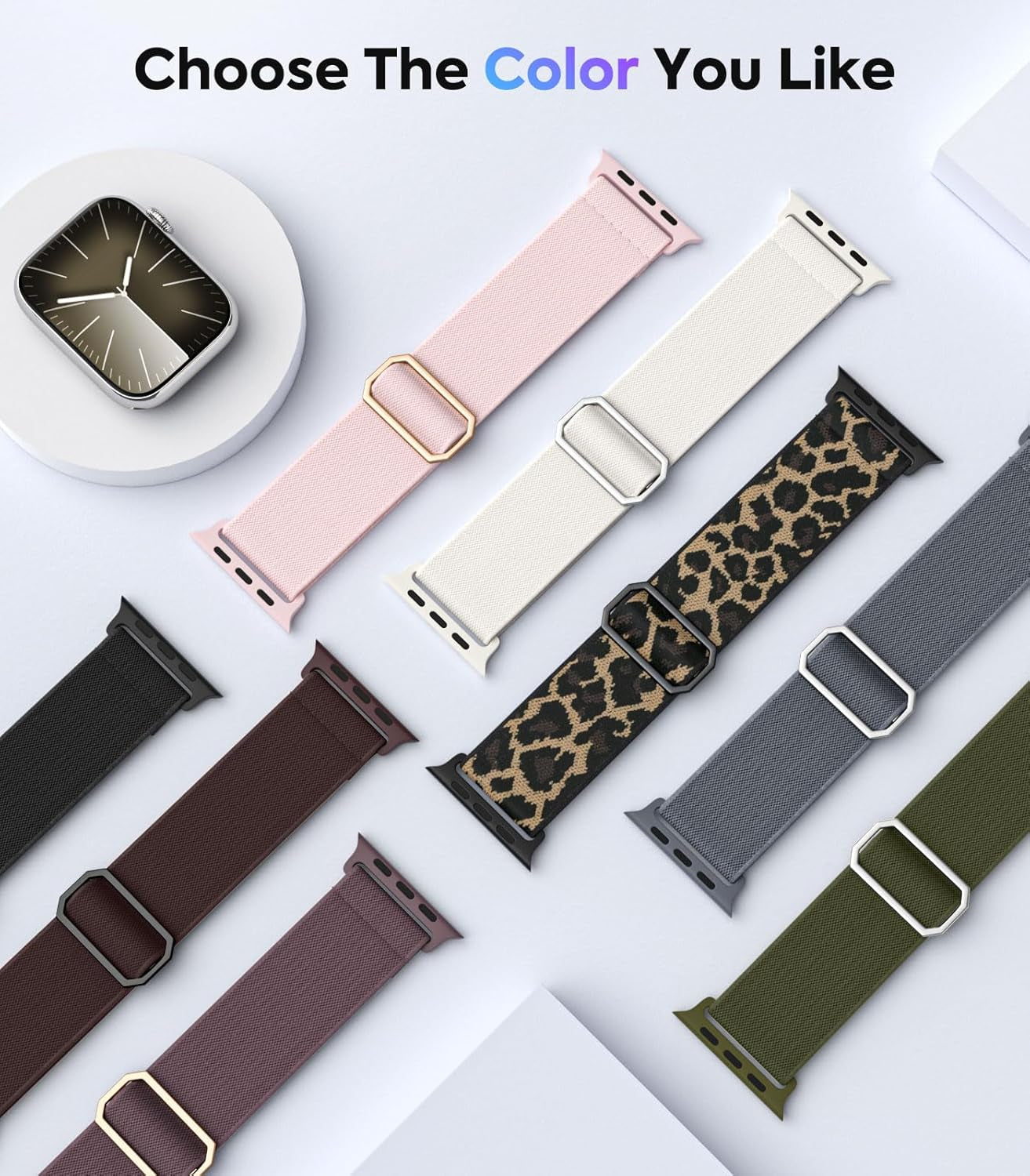 4Pack Watch Band Compatible with Apple Watch Series 9 8 7 6 5 4 3 2 1 SE 38/40/41Mm, Stretchy Solo Loop Nylon Strap Replacement Sport Wristband