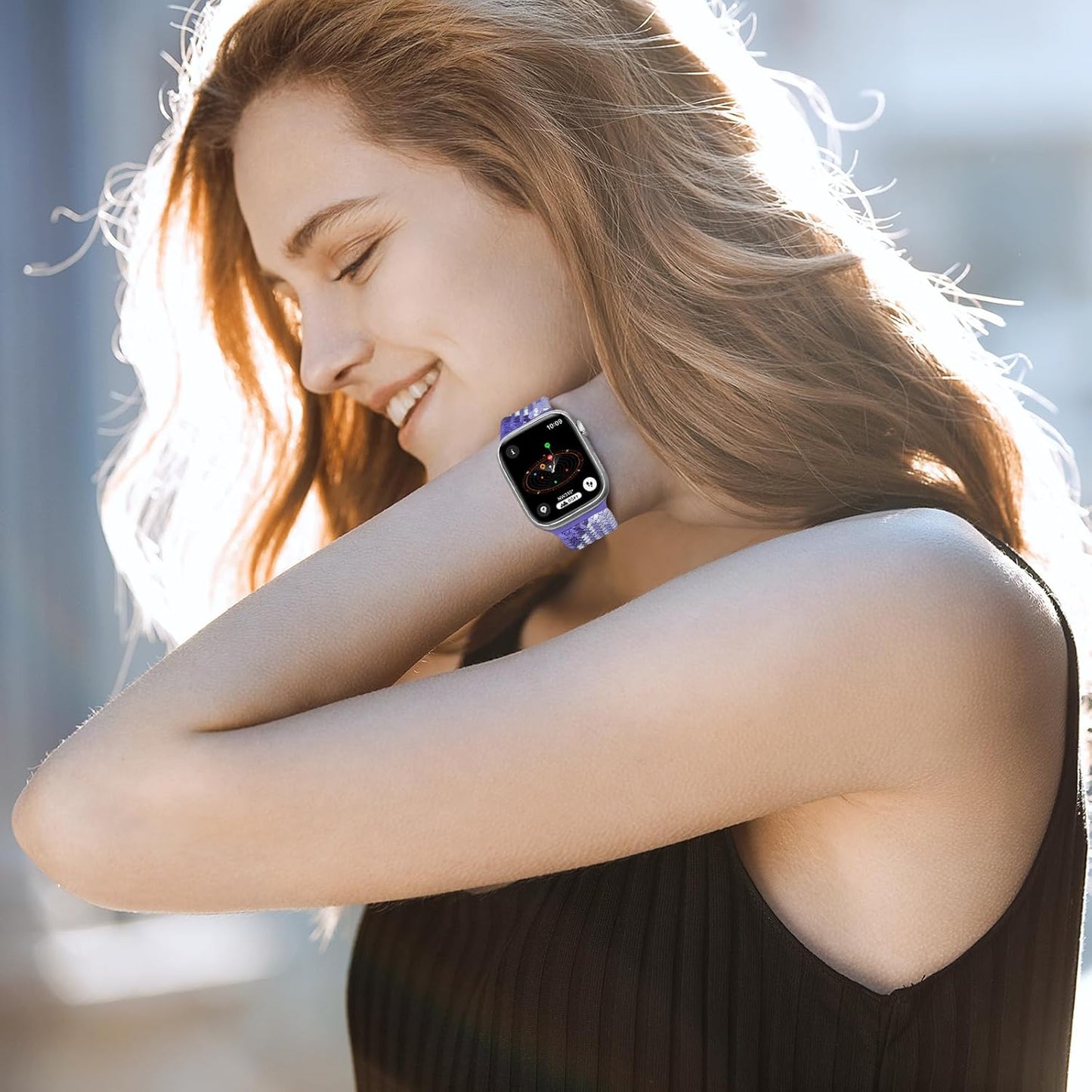 Braided Solo Loop Compatible with Apple Watch Bands 38Mm 40Mm 41Mm 42Mm 44Mm 45Mm 49Mm Women Men, Stretchy Elastic Nylon Sport Strap for Iwatch Bands Series 9/8/7/6/5/4/3/2/1/Se/Ultra