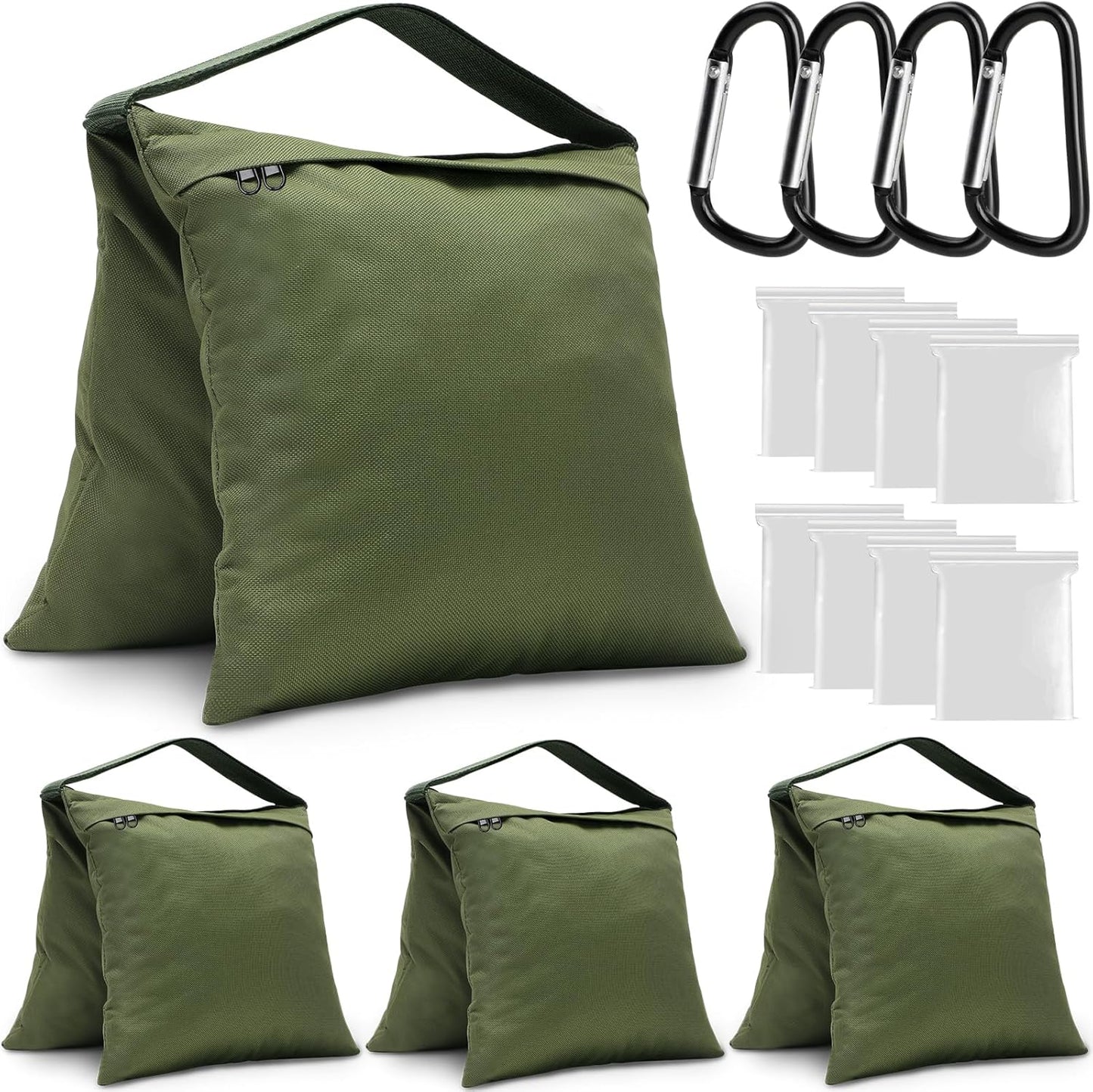 4 Packs Sandbags Weight Bags for Light Stand Photography Video Equipment, Heavy Duty Saddlebag for Backdrop Stand, Photo Tripod, Canopy, Pop up Tent, Umbrella Base, Fishing Chair, Picnic Table