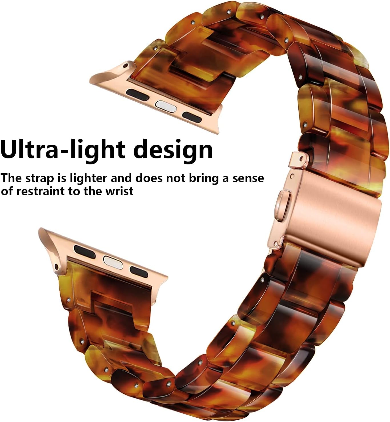Compatible with Apple Watch Band 38Mm 40Mm 41Mm 42Mm 44Mm 45Mm 49Mm, Women Resin Band with Stainless Steel Buckle Strap Replacement for Bracelet Iwatch Band Series SE Ultra 8/7/6/5/4/3/2/1