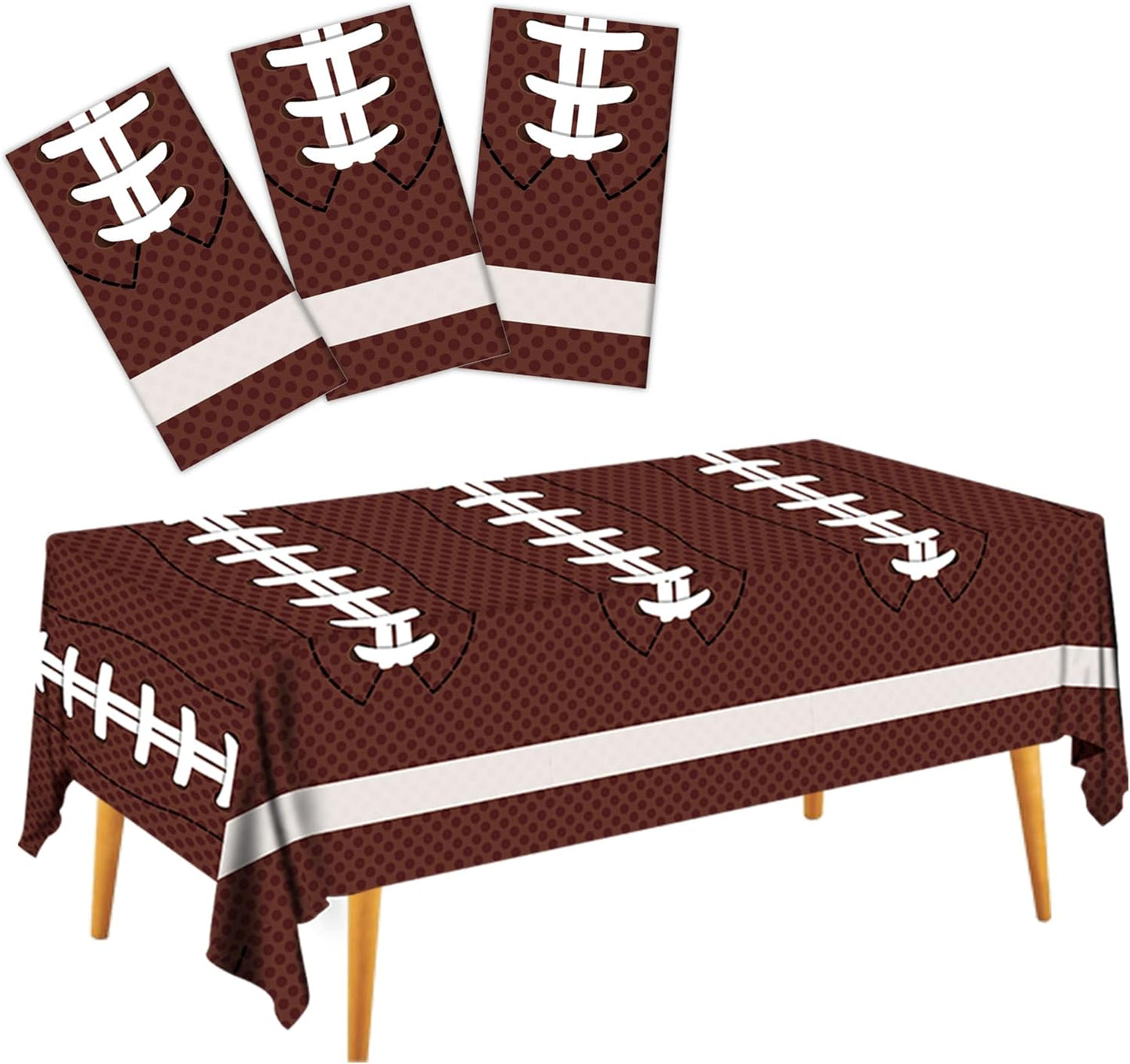 Football Party Decorations Disposable Tablecloth Plastic Touchdown Table Cover Perfect for Super Bowl Football Birthday Party Decorations and Gameday Tailgate Decorations 54 X 108Inch, 2 Pack