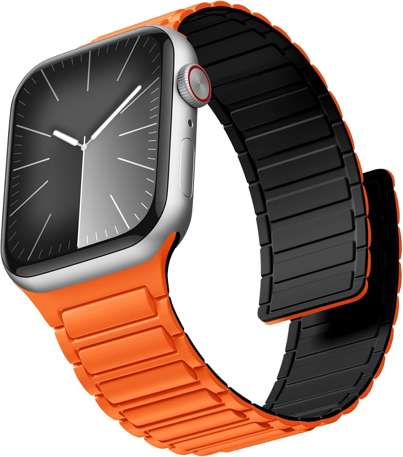 Magnetic Band Compatible with Apple Watch 45Mm for Men 46Mm 44Mm 42Mm 41Mm 40Mm 38Mm 49Mm Bands, Sport Silicone Strap Strong Magnet Link Wristband for Iwatch Series 10 9 8 7 6 5 4 3 SE Ultra 2