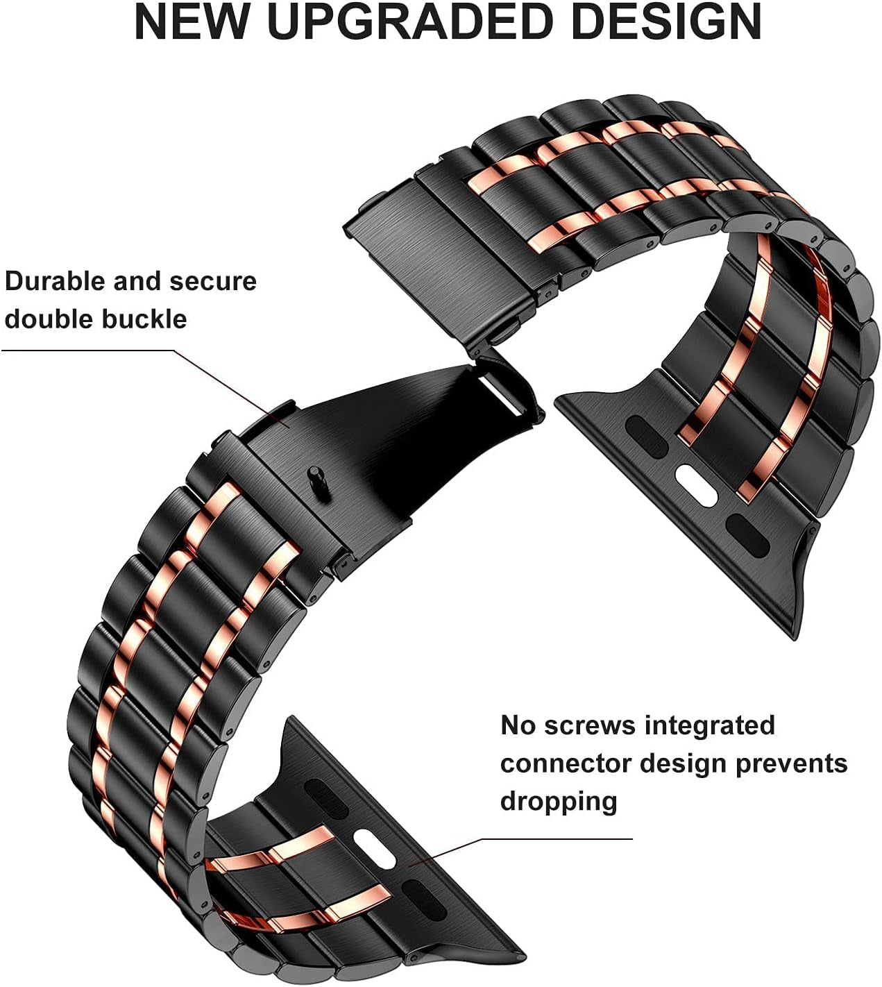 Stainless Steel Bands Compatible with Apple Watch Band 38Mm 40Mm 41Mm 42Mm 44Mm 45Mm Woman Men, Adjustable Metal Replacement Strap for Iwatch Apple Watch Series 9 8 7 6 5 4 3 2 1 SE