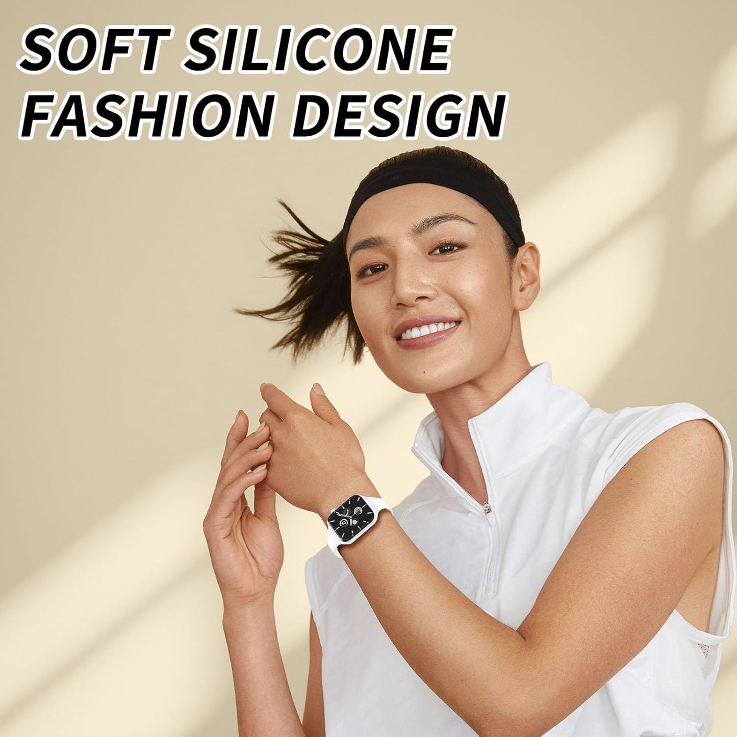 Band Compatible with Apple Watch 38Mm 40Mm 41Mm 42Mm 44Mm 45Mm 49Mm, Replacement Soft Silicone Sport Strap for Iwatch Series Ultra 9/8/7/6/5/4/3/2/1 SE Women Girl