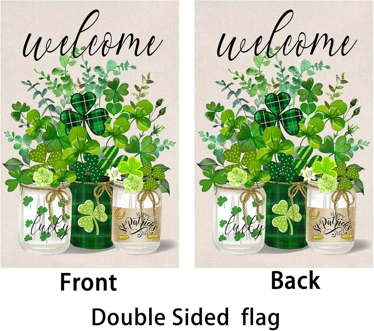 St Patrick'S Day Garden Flag,Shamrock St Patricks Flag 12.5 X 18 Inch Clover for Garden and Home Decorations