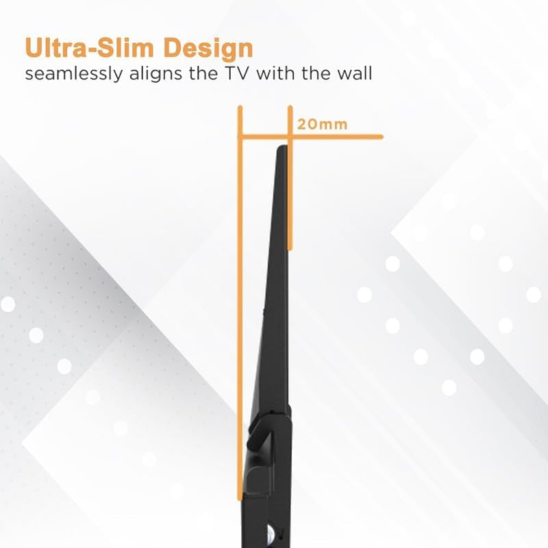 Ultra Slim Flat TV Wall Mount Bracket for TCL 43" S Class 1080P FHD LED Smart TV with ROKU TV - 43S350R - Low 1.4" Profile Design, Heavy Duty Steel, Flush to Wall, Simple Install