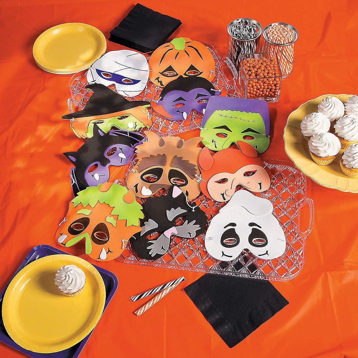 Halloween Monster Masks Foam for Kids Halloween Party Favors 12 Foam Masks Halloween Kids Masks for Halloween Party Supplies Kids Halloween Costume Accessories 12 Spooky Designs Halloween Faces