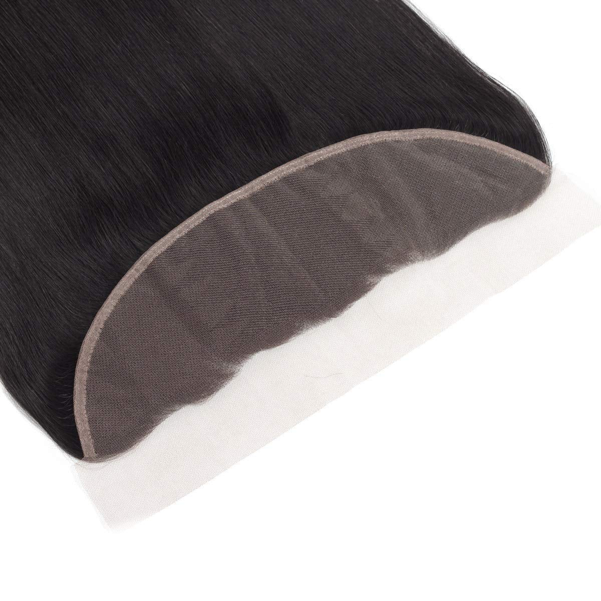 13X4 Lace Frontal Closure Human Hair 10 Inch Brazilian Straight Frontal HD Lace Closure 100% Virgin Human Hair Ear to Ear Lace Frontal Pre Plucked Natural Black