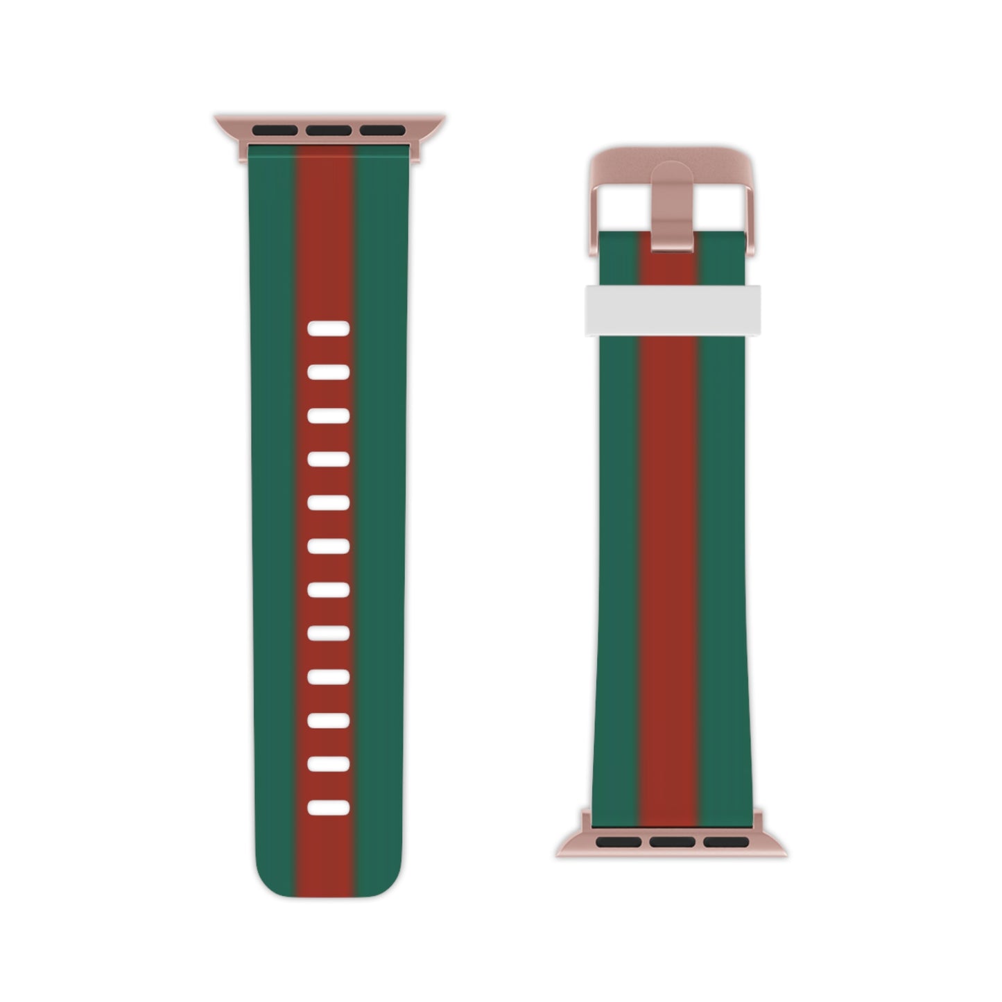 Stylish Apple Watch Band - Green & Red Stripe Design