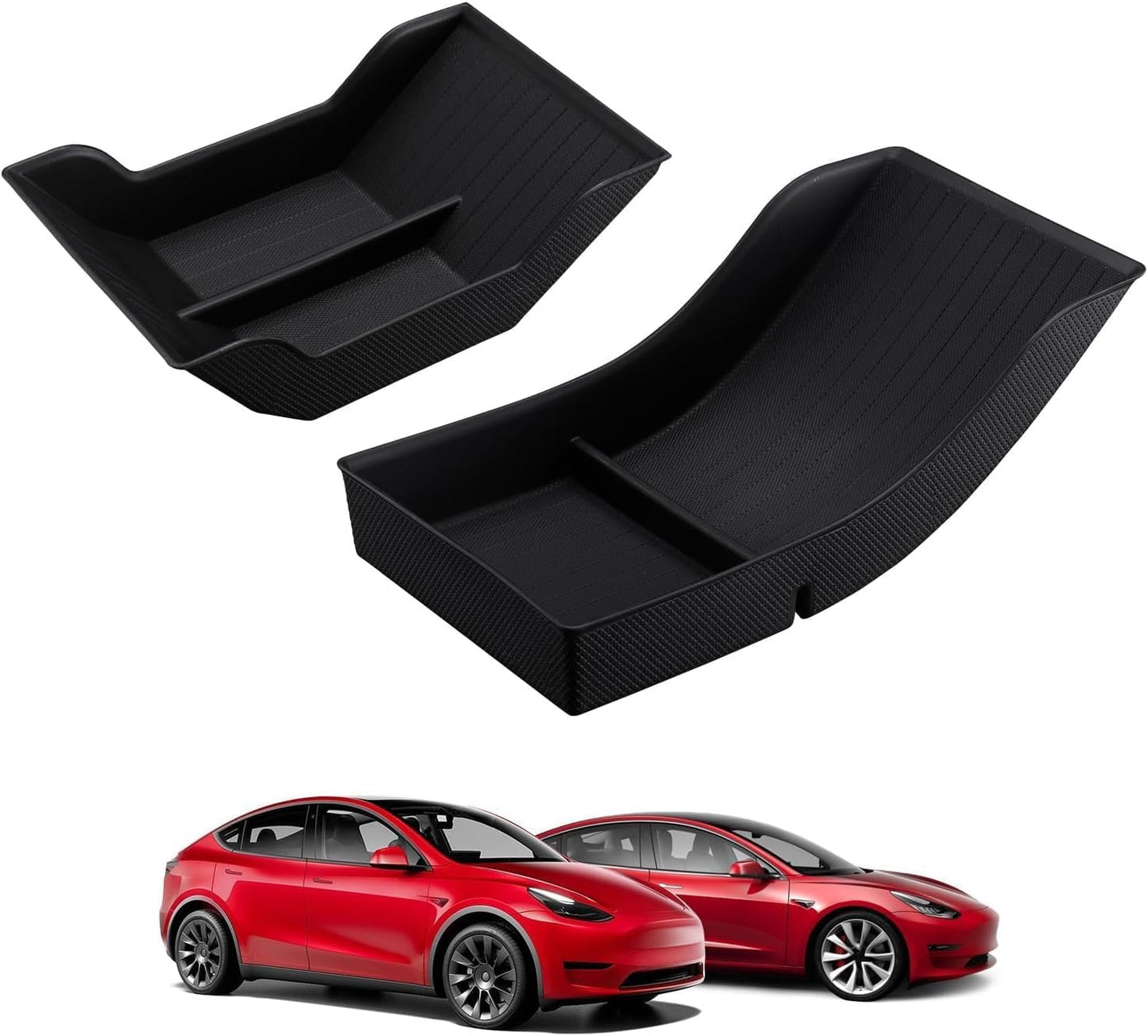 Upgraded Tesla Model S Model X Lower Center Console Organizer Tray, Bottom Console Pad Armrest Storage Box Fit Model S Model S Plaid Model X Model X Plaid Interior Accessories 2022-2025