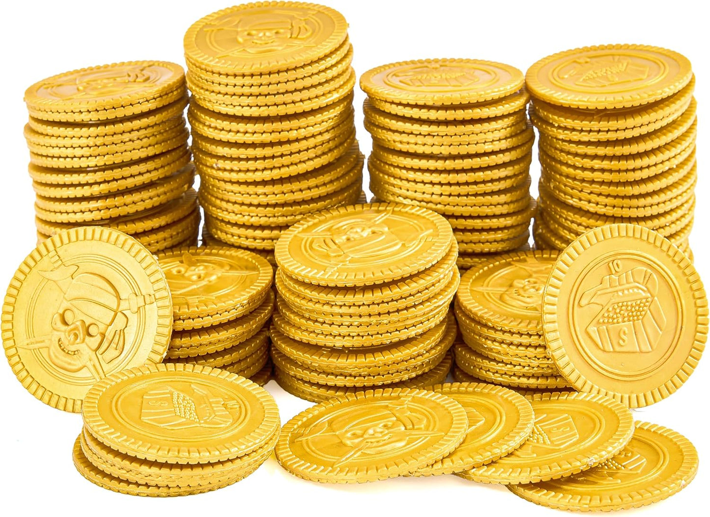 120 Pcs St. Patrick’S Day Gold Coins, Plastic Gold Coins Bulk with Shamrock, Leprechaun, Cauldron & Hat Patterns, St Patricks Accessories Games Gifts Decorations, Party Favors & Party Supplies