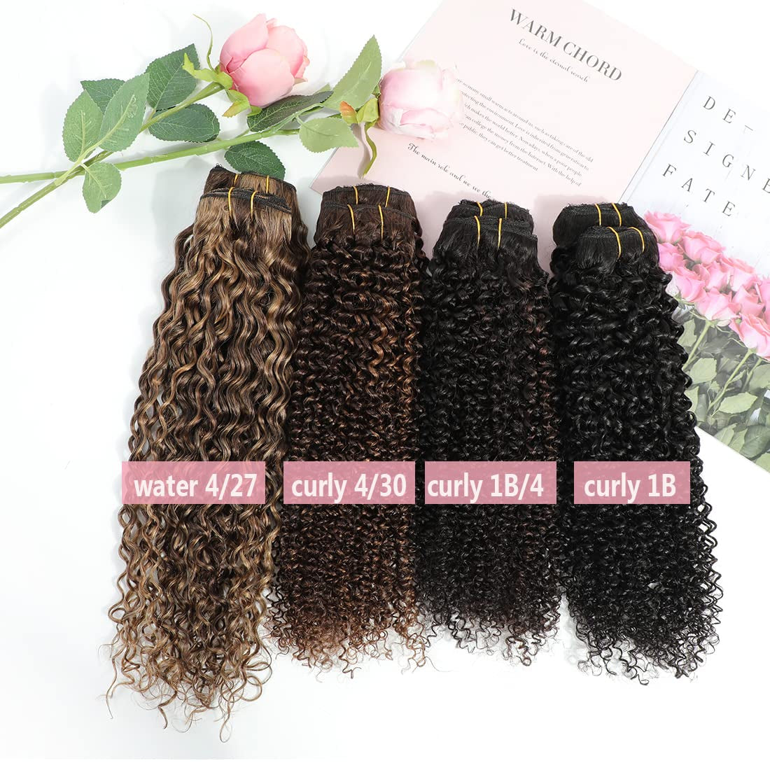 Curly Clip in Hair Extensions Real Human Hair Natural Hair Clip Ins for Black Women Kinky Curly Clip Ins Hair Extensions 3C 4A Clip in Hair for Black Girl Curly Hair Extensions 1B/4 Color Highlight
