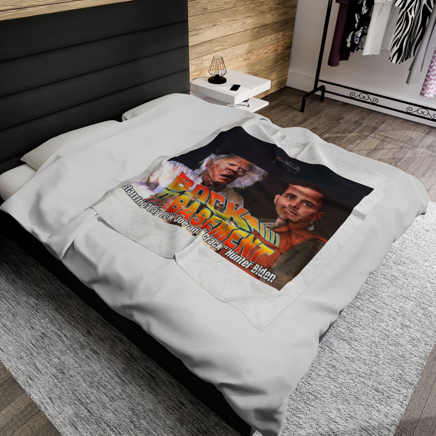 Biden Convicted Felon Pardon Back to The Basement Velveteen Plush Blanket