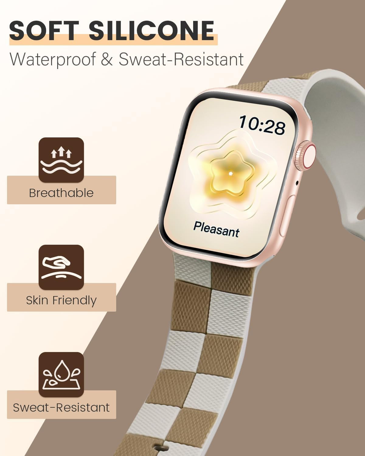 Checkered Bands Compatible with Apple Watch Band 38Mm 40Mm 41Mm 42Mm 44Mm 46Mm 45Mm 49Mm Women Men, Soft Silicone Preppy Checkerboard Sport Strap for Iwatch Ultra 2/1 Series 10 9 8 SE 7 6 5 4 3 2 1