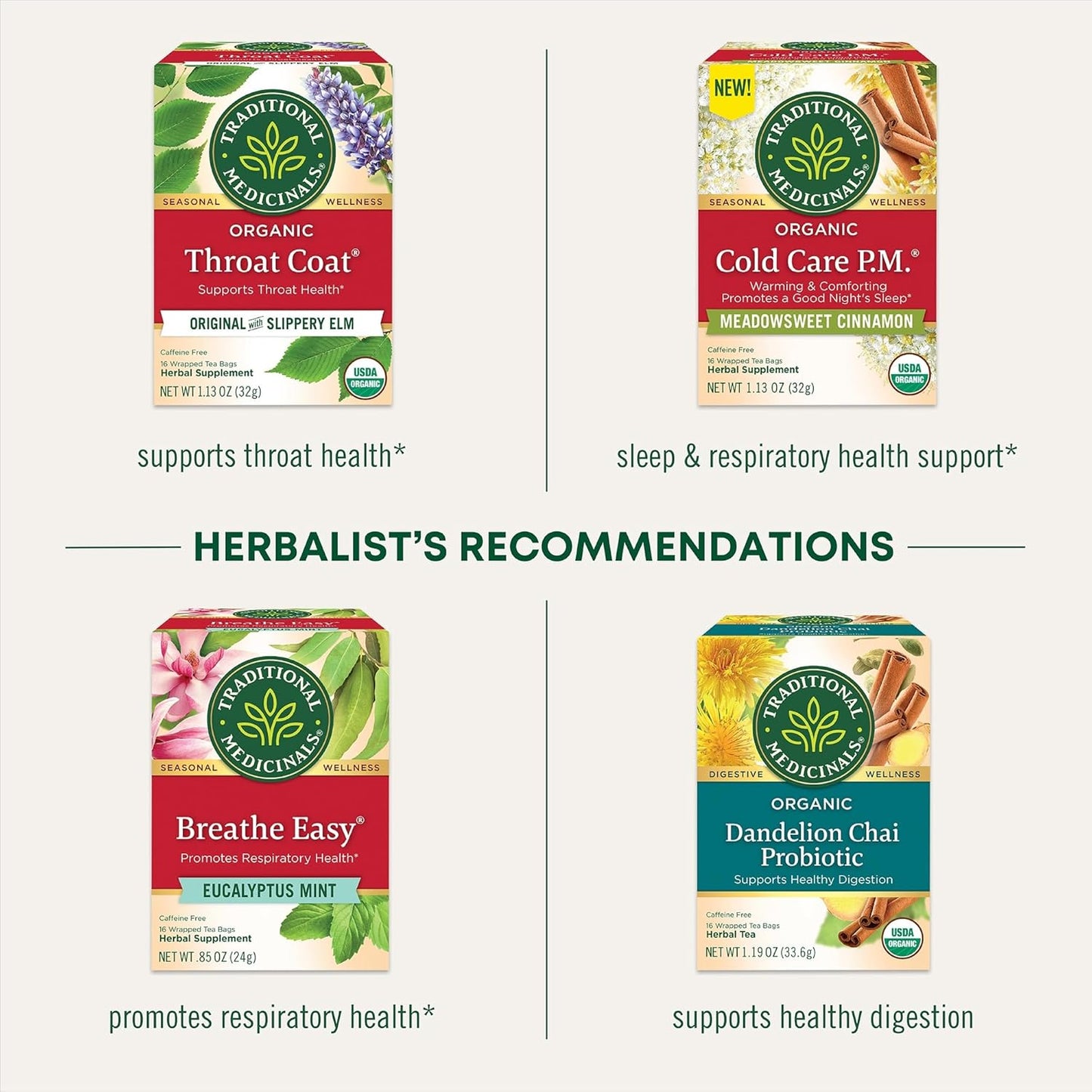 Tea, Organic Echinacea Plus, Promotes Immune Function, W/Spearmint, 16 Tea Bags TLBH