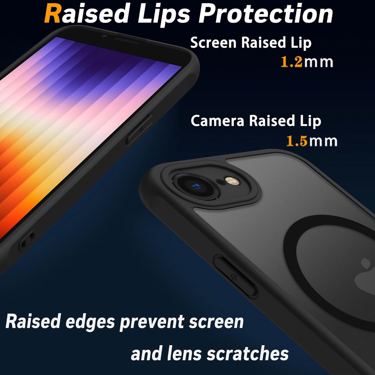 2025 New Magnetic for Iphone 16E Case,Compatible with Magsafe,Military Grade Drop Tested, Shockproof Matte Translucent Hard Back Slim Protective Case.Black Magnetic Circle.