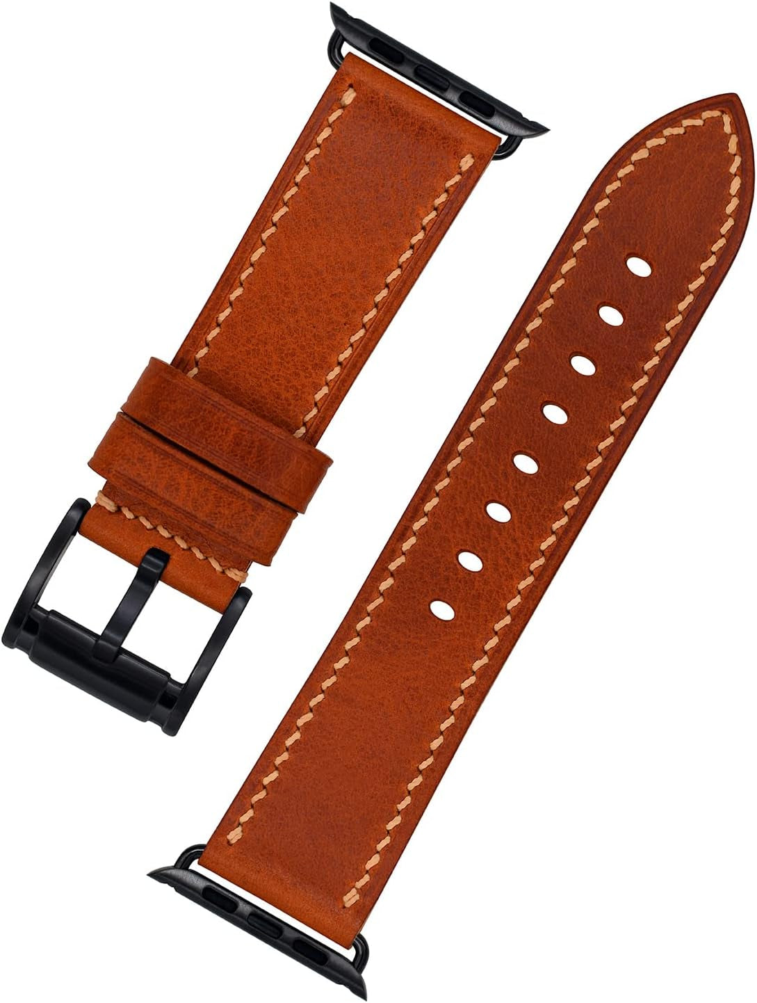 Compatible with Apple Watch Bands Leather Band 38Mm/40Mm/41Mm 42Mm/44Mm/45Mm, Top Layer Full Grain Vintage Leather Strap for Men Women,Genuine Leather Strap Replacement Bands for Apple Watch Series 9/8/7/6/5/4/3/2/1/SE