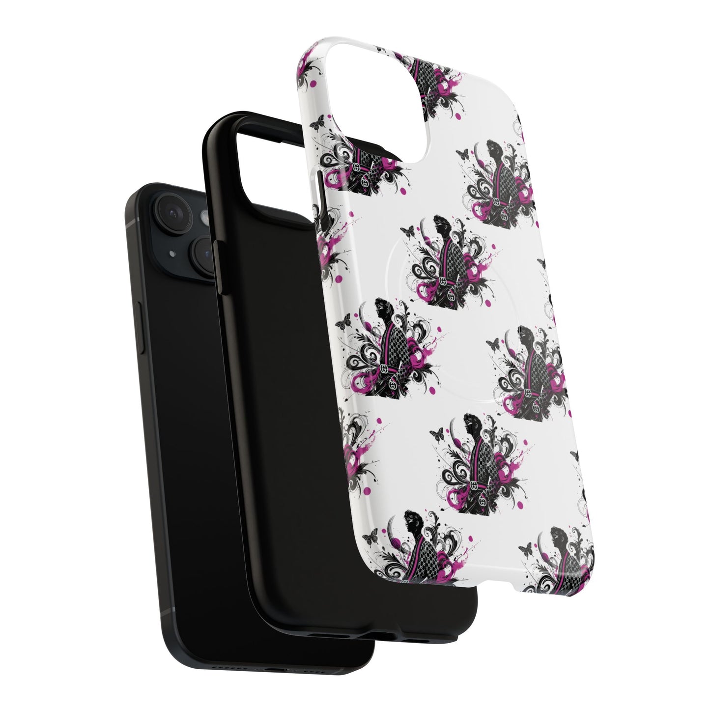 Stylish Tough Magnetic Phone Case with Vibrant Floral Design