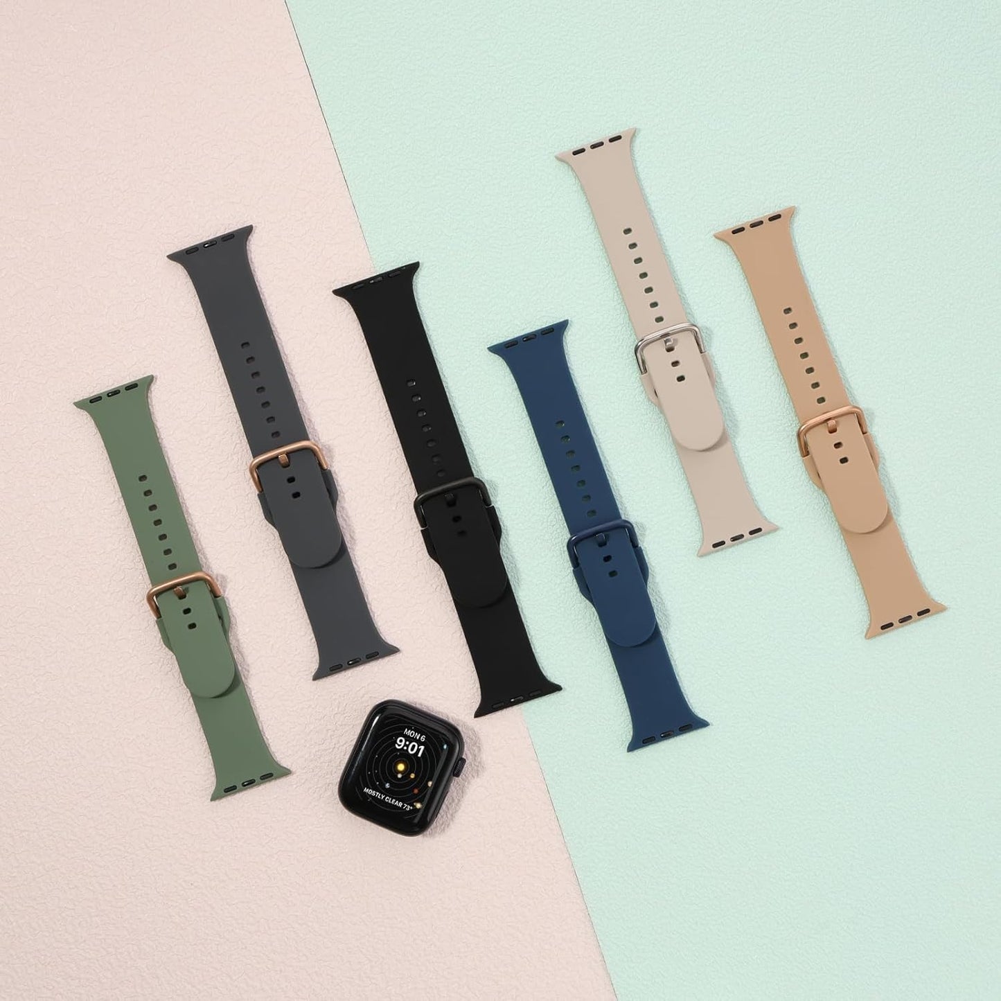 Silicone Band for Men and Women,Compatible with Apple Watch Band 38Mm 40Mm 41Mm 42Mm 44Mm 45Mm 49Mm,Sports Waterproof for Iwatch Bands Series 9 8 7 6 5 4 3 2 1 SE Ultra.