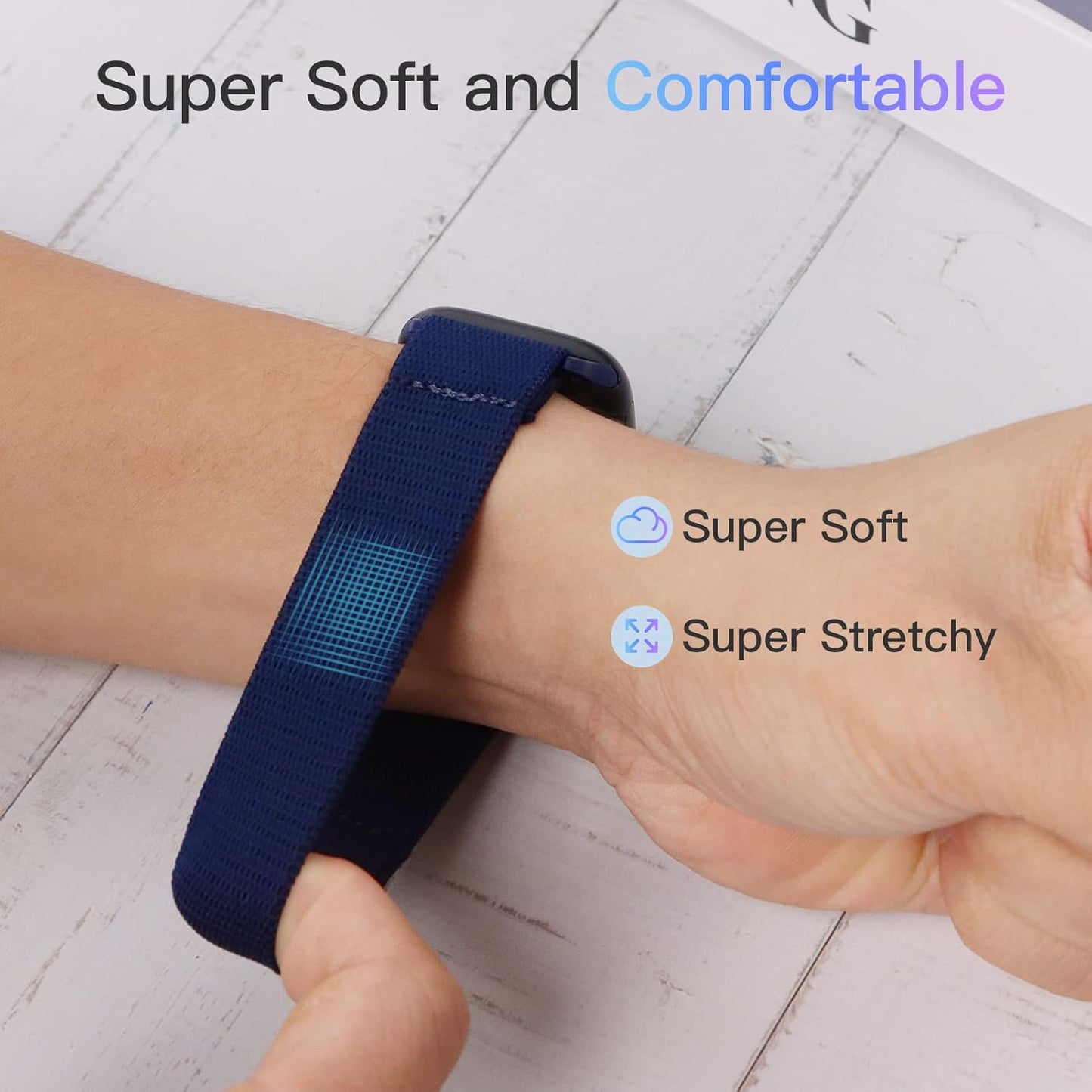 Stretchy Nylon Solo Loop Band Compatible with Apple Watch Band 49/45/44/42Mm 38/40/41Mm, Adjustable Braided Sport Elastic Wristbands Women Men Strap for Iwatch Series Ultra SE 8/7/6/5/4/3/2/1