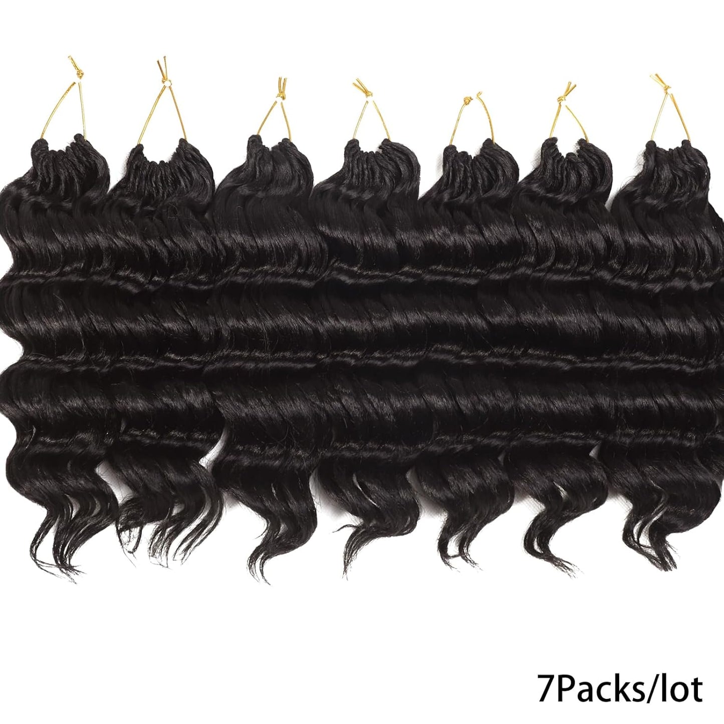 Dark Brown Ocean Wave Crochet Hair Pre Looped 9 Inch Curly Crochet Hair Ocean Wave 7 Packs Deep Wave Short Wavy Ocean Wave Crochet Braids Hair Extensions for Women Water Wave