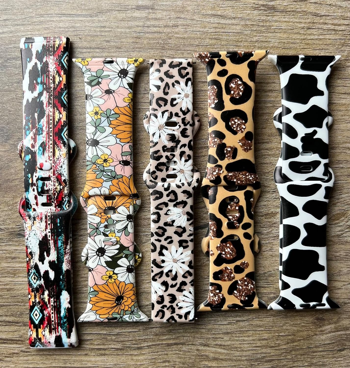 SLD BANDS Compatible with Versa 4 Galaxy Watch Bands 38Mm 40Mm 41Mm 45Mm Leopard Watch Band New Watch Band Wild Flower Watch Band