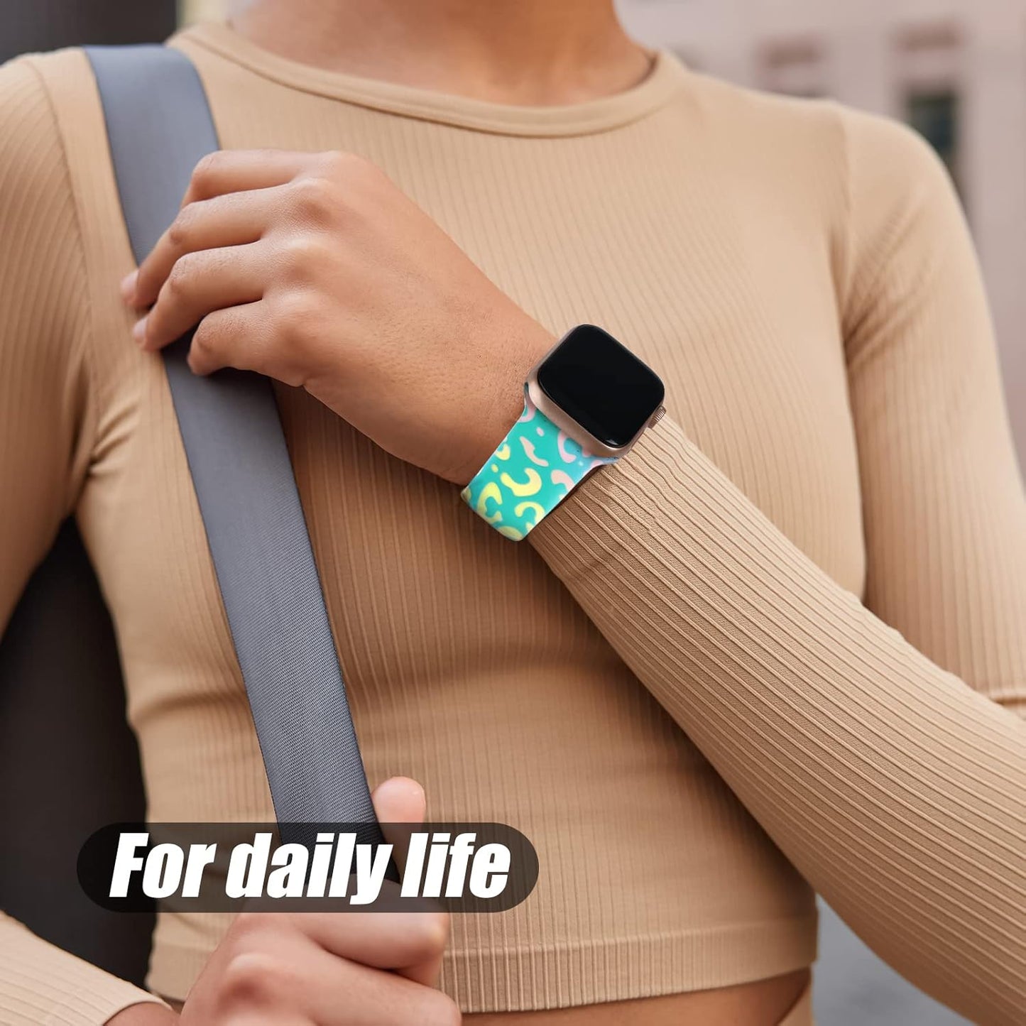 Leopard Print Compatible with Apple Watch Band for Women 42Mm 44Mm 45Mm 49Mm, Cheetah Print Sport Strap for Iwatch Bands Series SE 8 7 6 5 4 3 2 1, Gradient Green Leopard