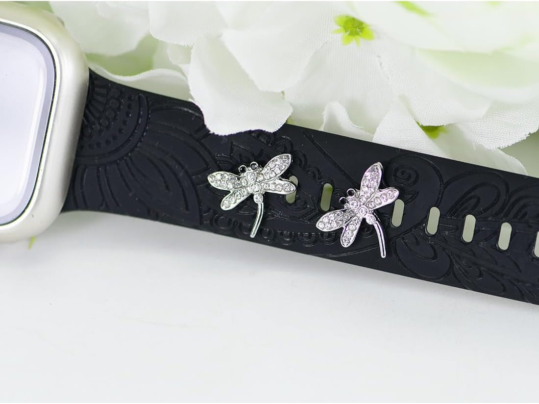 Watch Band Charms for Apple Watch Band Charms for Women 38Mm 40Mm 41Mm 42Mm 44Mm 45Mm 49Mm Ultra , Samsung , Fitbit, Metal Decorative Rings Loops Charms Studs for Iwatch Series Se 9 8 7 6 5 4 3 2 1 , Smart Watch Band Accessories Charms Jewelry
