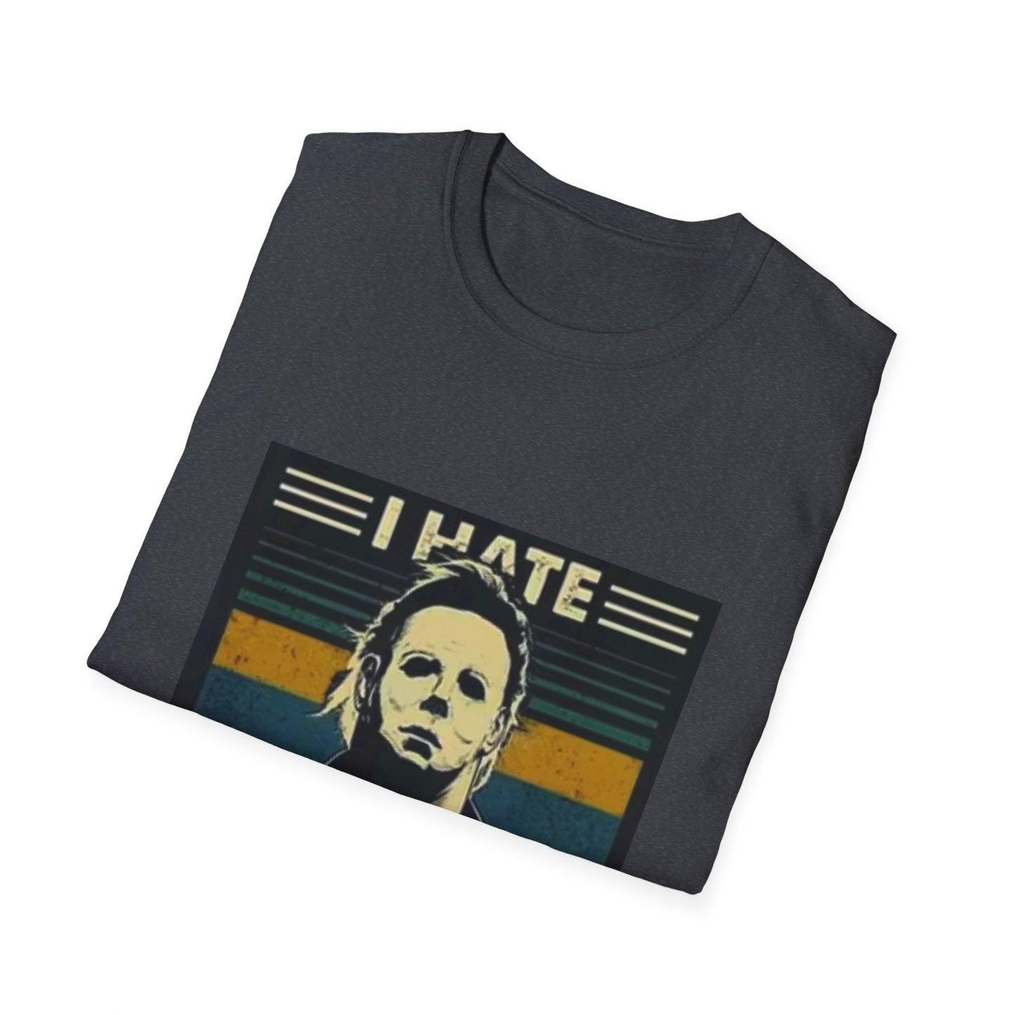 Tees Michael Myers I Hate People Vintage Print Short-Sleeved Tee Men'S Black T Shirt Unisex Softstyle T-Shirt