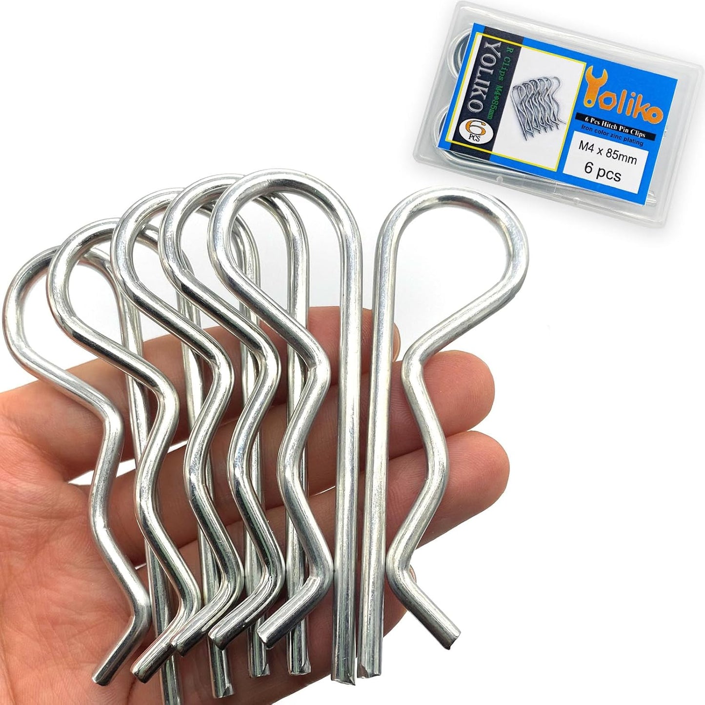 6 Pcs Heavy Duty Hitch Pins Clip R Clips Spring Retaining Wire Hair Pins Cotter Pin Strong Spring Rubber-Coated Grip R Clip for Trailer Tractors Mower Carts Truck Pin Clip M3.5X75Mm TRUCK DRIVER