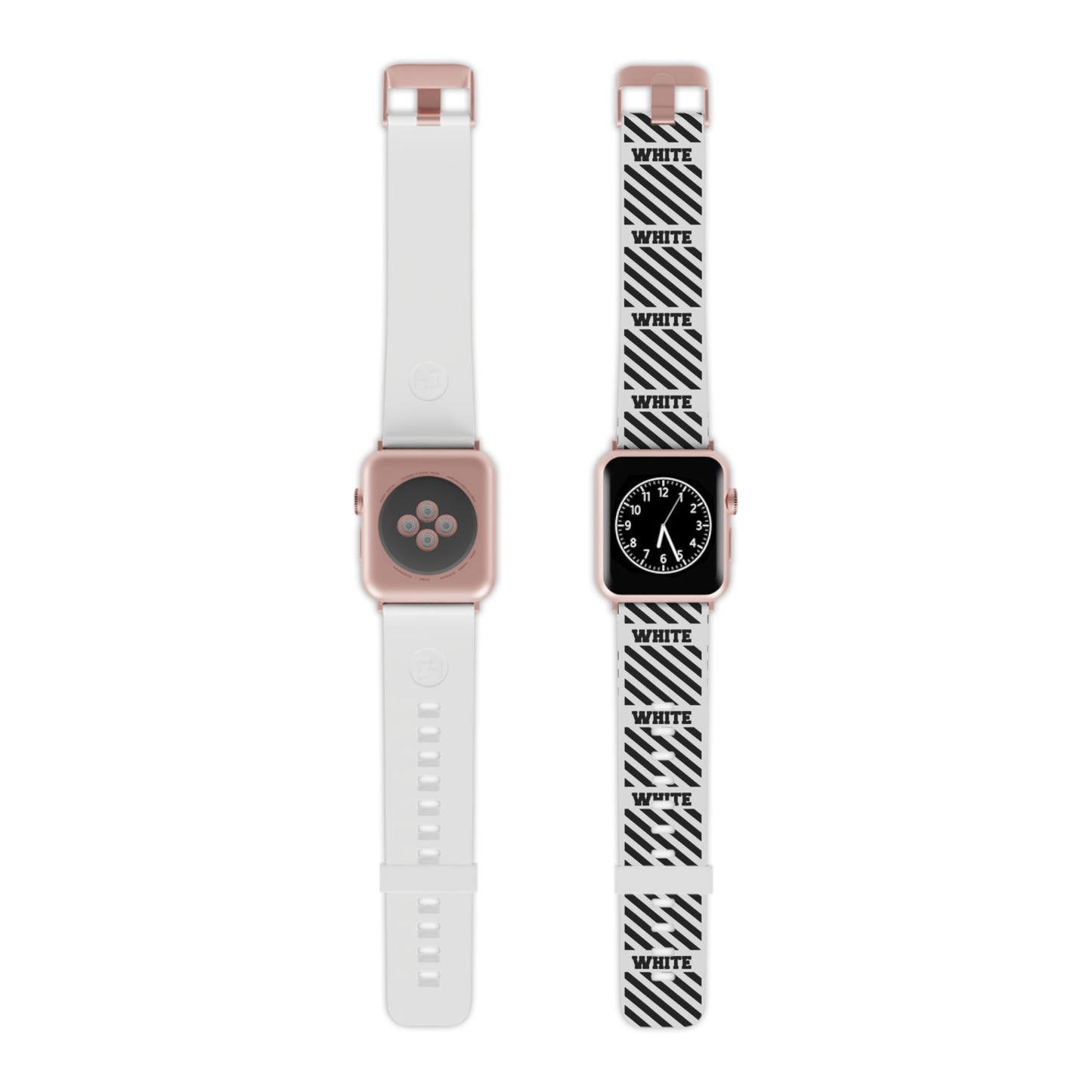 Stylish Black & Off-White Inspired Apple Watch Band - Modern Design with 'WHITE' Text