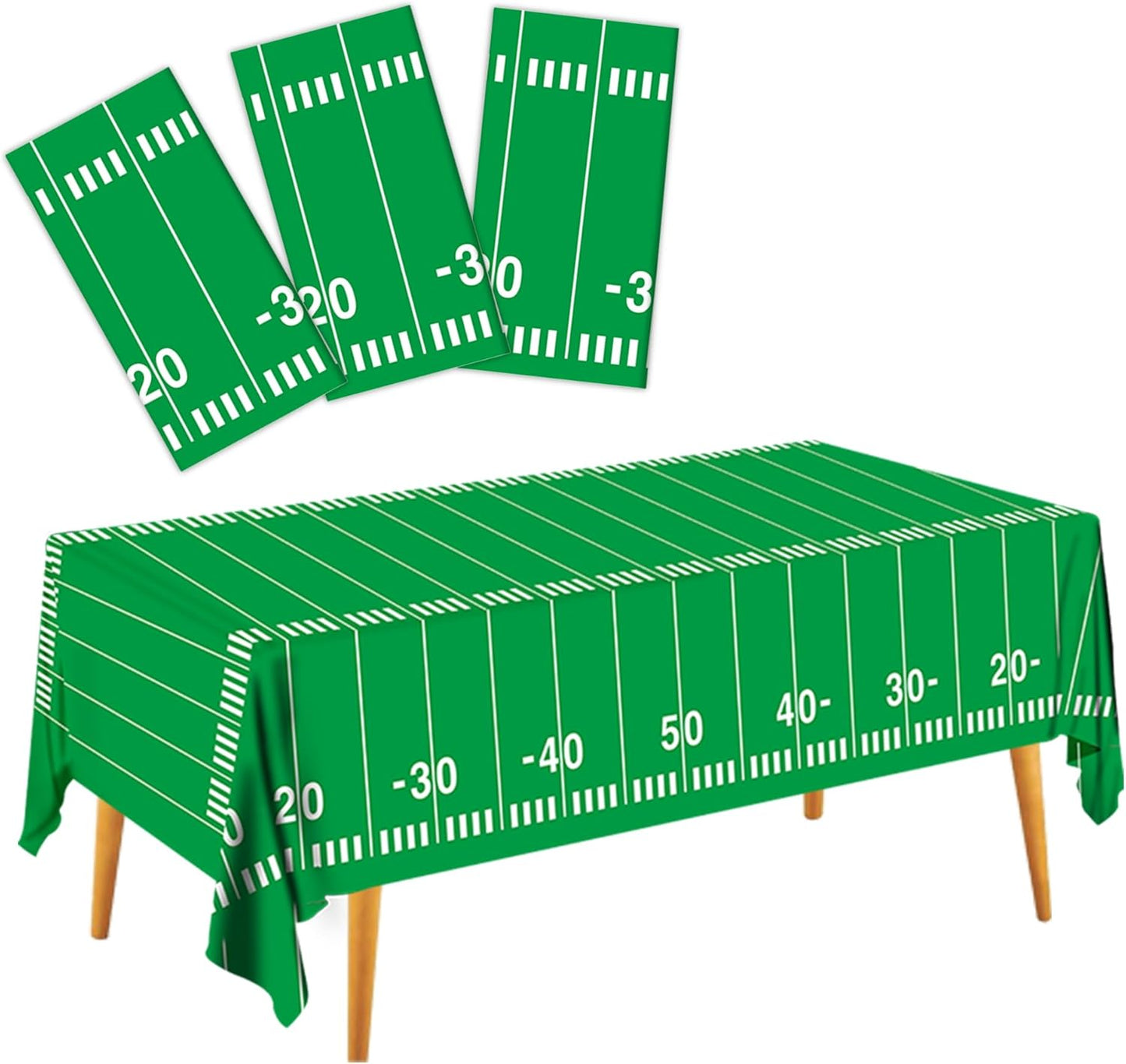 Football Party Decorations Disposable Tablecloth Plastic Touchdown Table Cover Perfect for Super Bowl Football Birthday Party Decorations and Gameday Tailgate Decorations 54 X 108Inch, 3 Pack