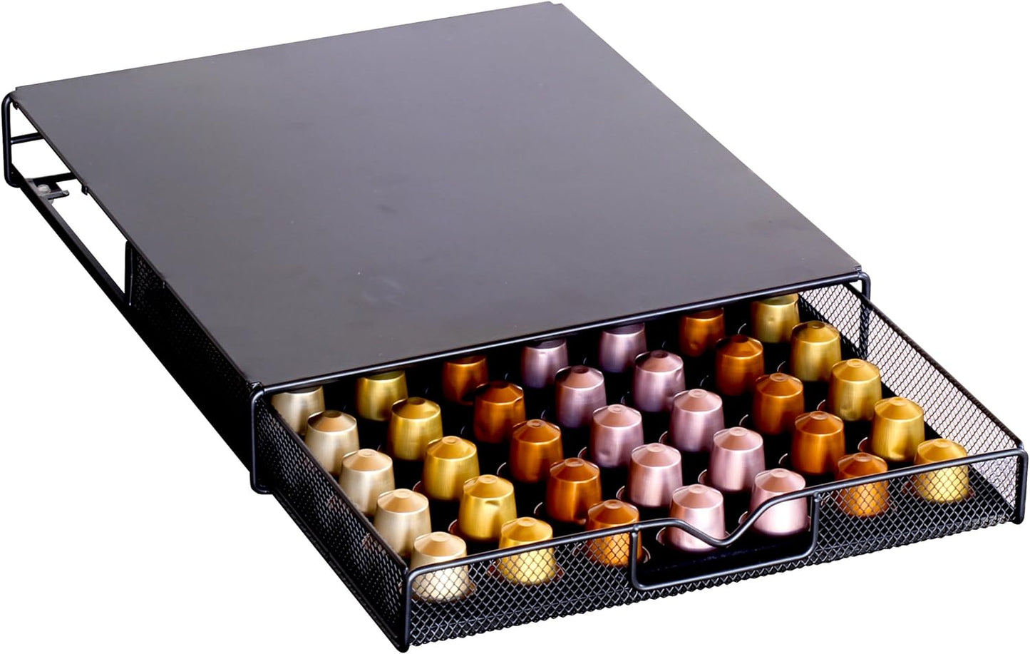 Decobrothers Tempered Glass Coffee Pod Drawer Compatible with Nespresso Original Line, 42 Capsules